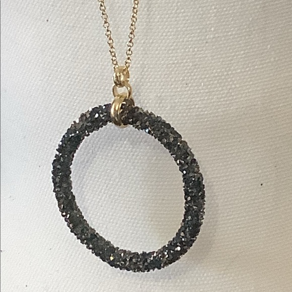 Druzy Circle Pendant Necklace - Picture 2 of 6